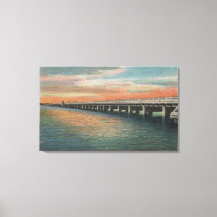 Million Dollar Bridge over Manatee River, Canvas Print