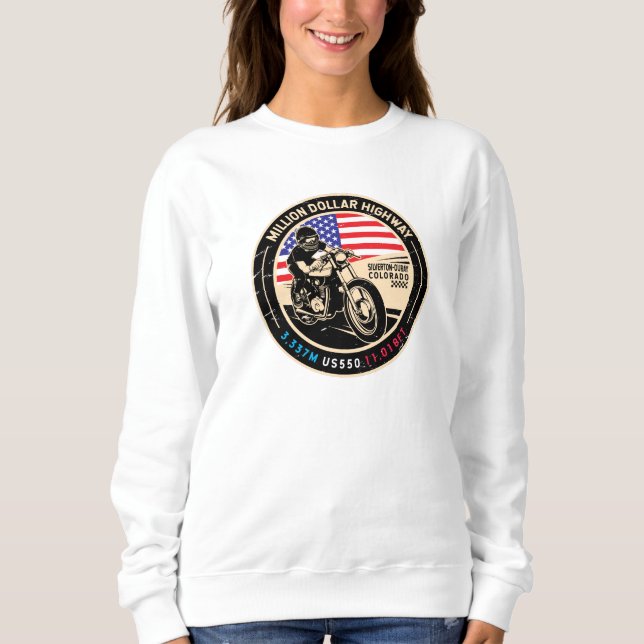 Million Dollar Highway Colorado Motorcycle Sweatshirt (Front)