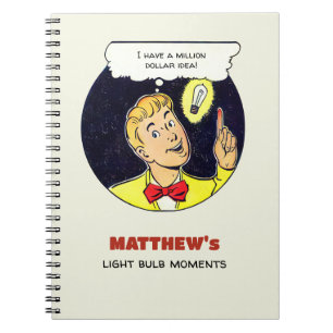 Million Dollar Idea Your Text Retro Comics Panel Notebook