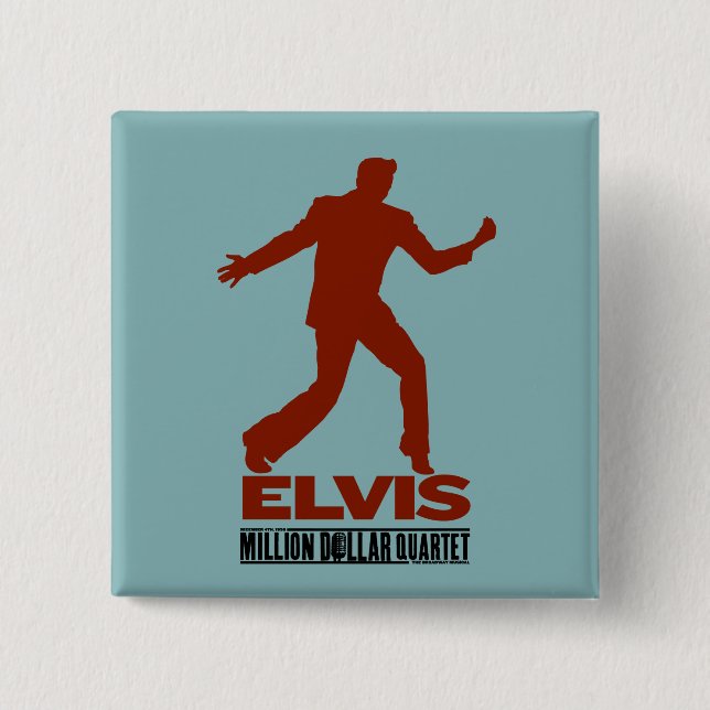 Million Dollar Quartet Elvis 2 Inch Square Button (Front)