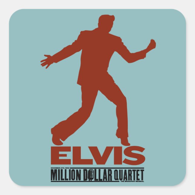 Million Dollar Quartet Elvis Square Sticker (Front)