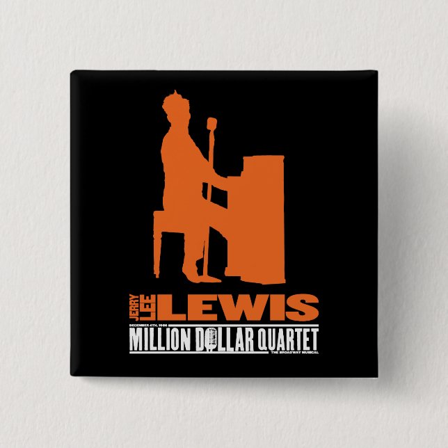 Million Dollar Quartet Lewis 2 Inch Square Button (Front)