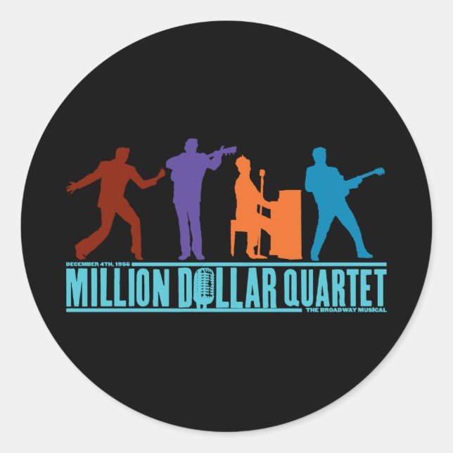 Million Dollar Quartet On Stage Classic Round Sticker (Front)