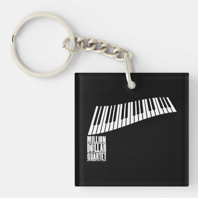 Million Dollar Quartet Piano - White Keychain (Front)