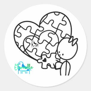 Million Piece Jigsaw Classic Round Sticker