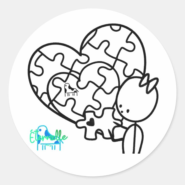 Million Piece Jigsaw Classic Round Sticker (Front)