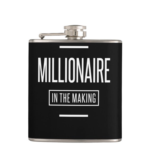Millionaire in The Making Motivational Entrepreneu Hip Flask (Front)