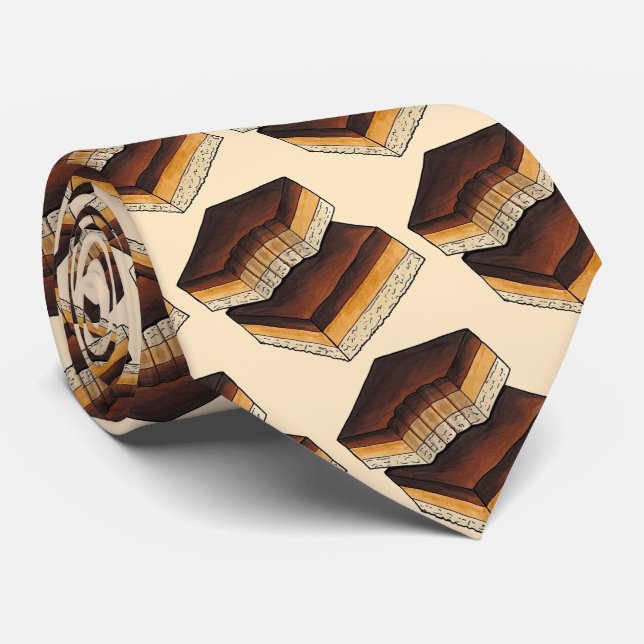 Millionaire's Shortbread Caramel Squares Slice Tie (Rolled)
