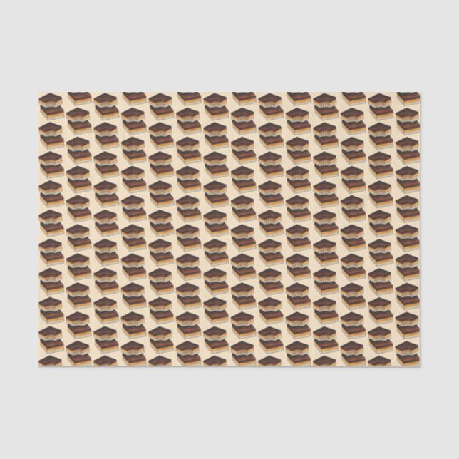 Millionaire's Shortbread Caramel Squares Slice Tissue Paper (Front)