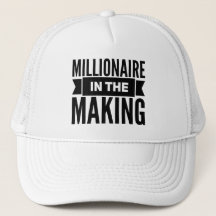 Millionnaire dans le casquette de fabrication de