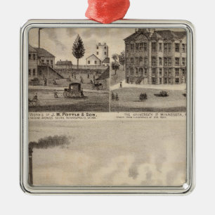 Mills and Lumberyard in Minnesota Metal Ornament