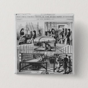 Mills of the Willimantic linen company 2 Inch Square Button