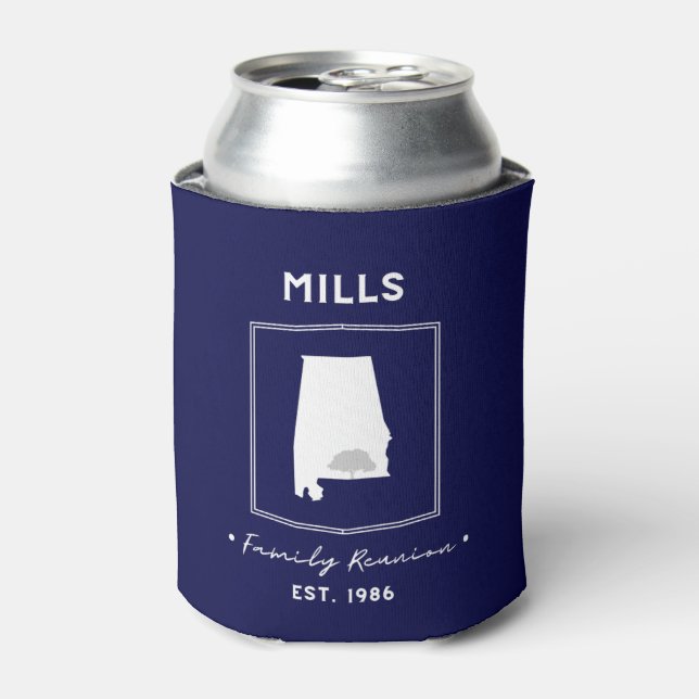 Mills Reunion 2025 Hugger Navy Can Cooler (Can Front)