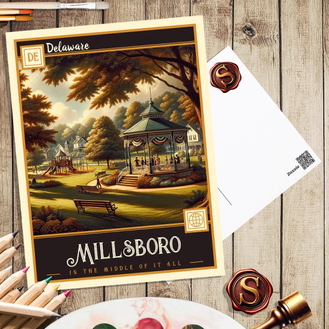 Millsboro, Delaware | Carte postale Vintage (Créateur téléchargé)