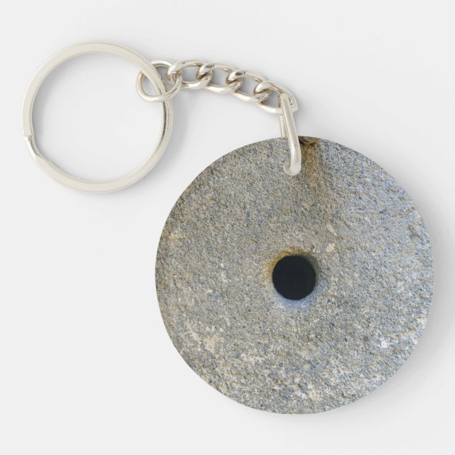 millstone mill stone flour wheat cereal bread grin keychain (Front)
