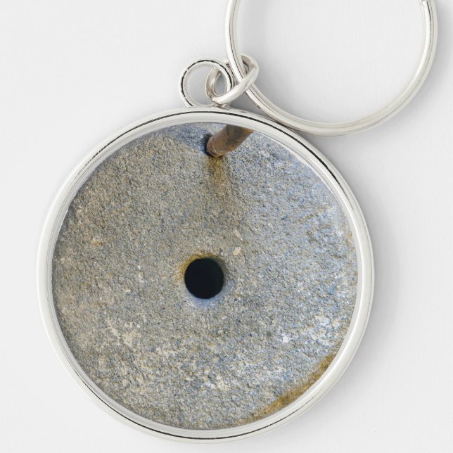 millstone mill stone flour wheat cereal bread grin keychain (Front)