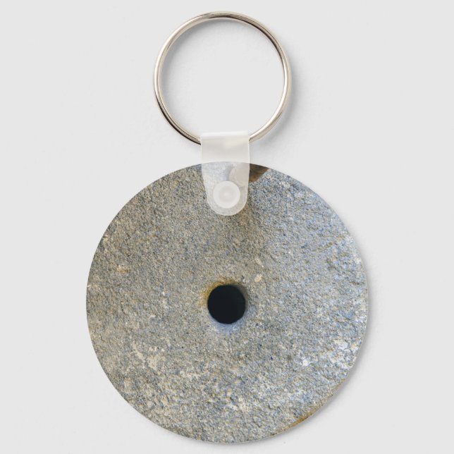 millstone mill stone flour wheat cereal bread grin keychain (Front)