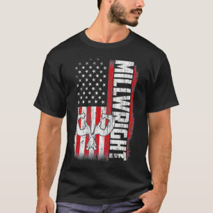 Millwright American Flag Funny Quotes Sayings T-Shirt