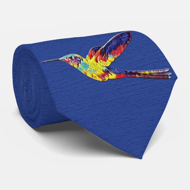 Milo Dale Bird  Collection - Milo Hummingbird Blue Tie (Rolled)