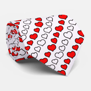 Milo Dale Coeurs rouge et blanc cravate homme