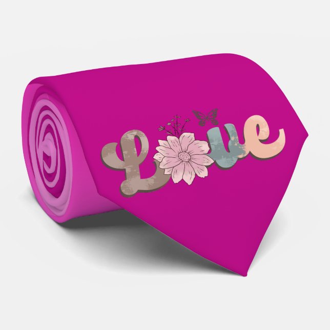 Milo Dale Love Flower Purple cravate Homme (Roulé)