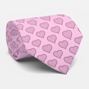 Milo Dale Pink on Pink Hearts Men's Necktie