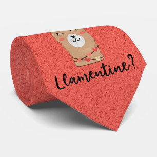 Milo Dale Will You Be My Llamentine Peach Necktie