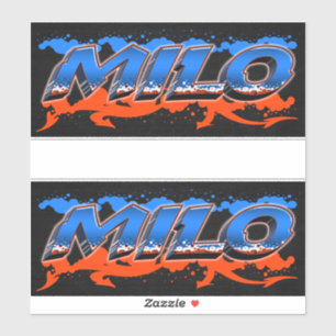 Milo First Name Graffiti Sticker