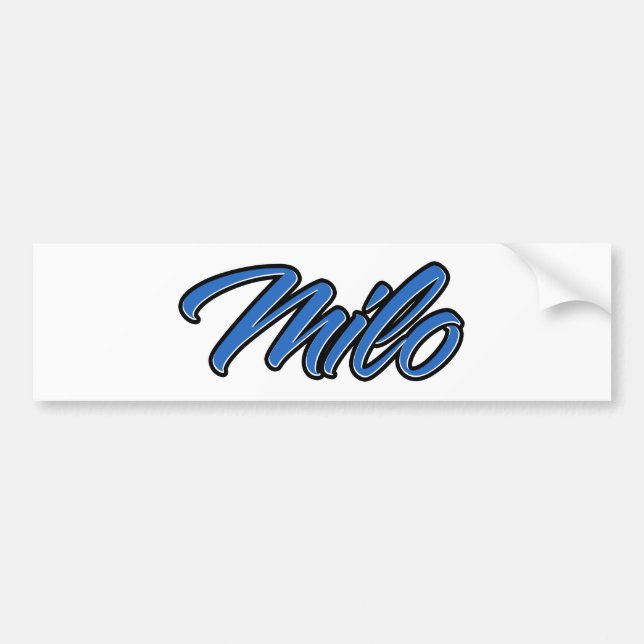 Milo Name blue Aufkleber Sticker Autoaufkleber (Front)