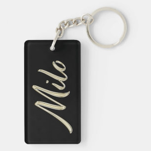 Milo Name whitegold key trailer Keychain