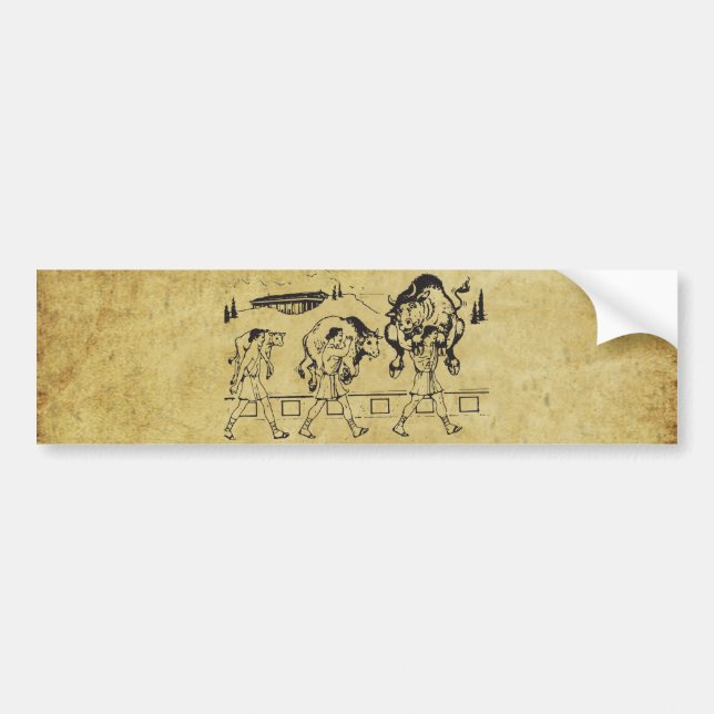 Milo of Croton And The Bull - Gym Motivational Bumper Sticker (Front)