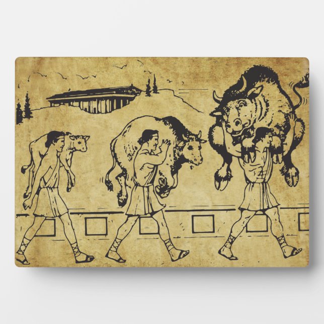 Milo of Croton And The Bull - Gym Motivational Plaque (Front)