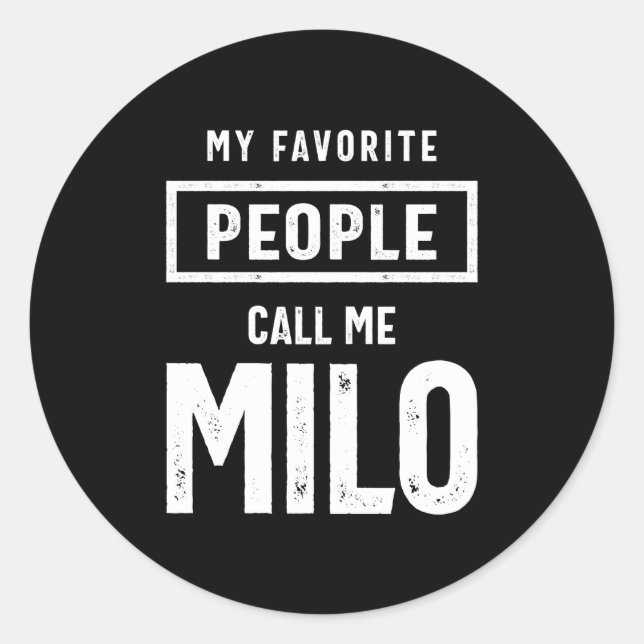 Milo Personalized Name Birthday Gift Classic Round Sticker (Front)