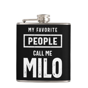Milo Personalized Name Birthday Gift Hip Flask