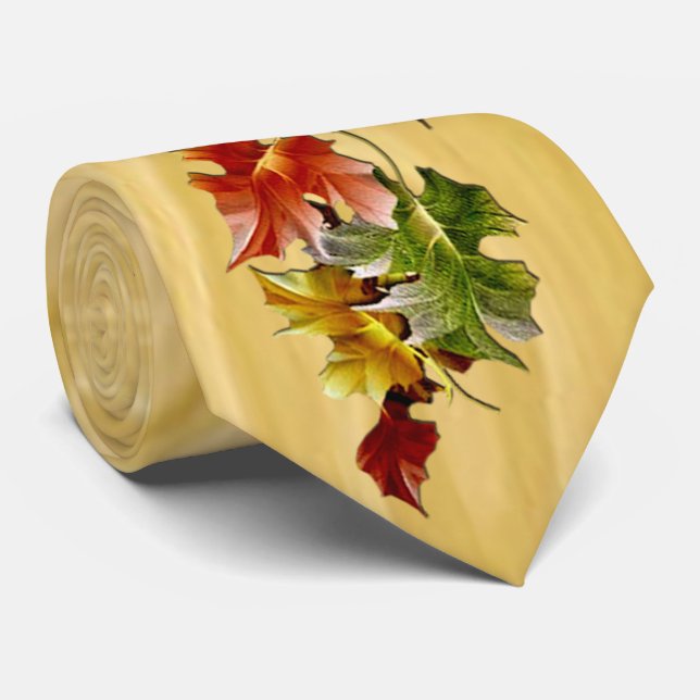 Milo Thanksgiving with Fall Leaves Tie (Rolled)