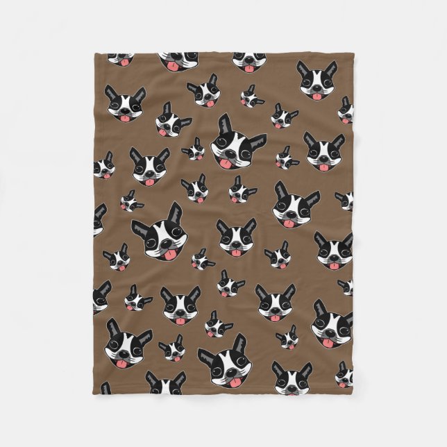 Milo The Boston Terrier Fleece Blanket (Front)