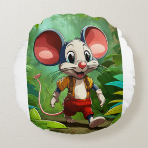 Milo the Jungle Mouse Round Pillow