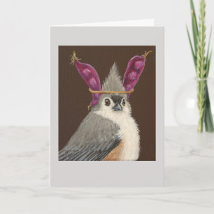 Milo the tufted titmouse card