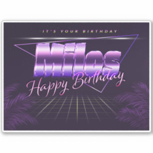 Milos Name Vorname lila retro Sticker Geburtstag