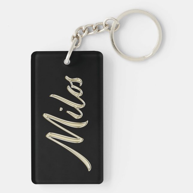 Milos Name whitegold Porte-clés (Dos)
