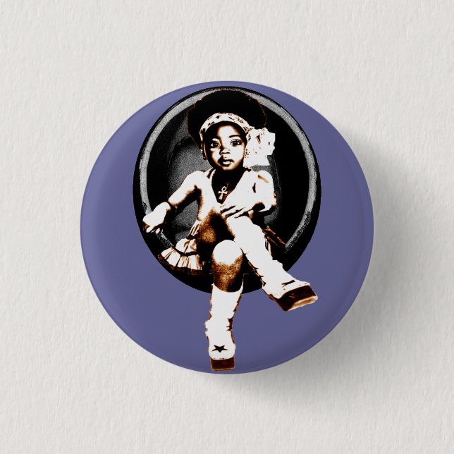 Miltant Toddler Girl: Soul Egg 1 Inch Round Button (Front)