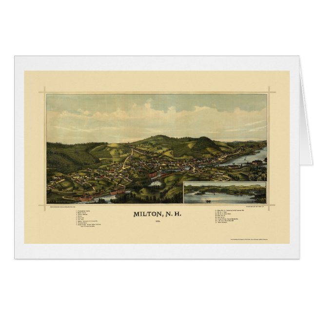 Milton, carte panoramique de NH - 1888 (Devant horizontal)