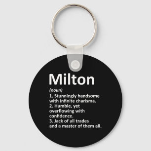 Milton Definition Personalized Name Funny Birthday Keychain