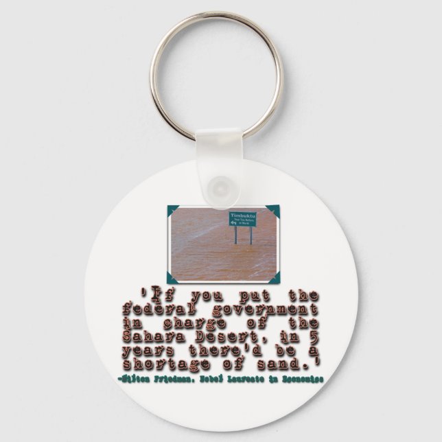 Milton Friedman Quote: Government Efficiency Keychain (Front)