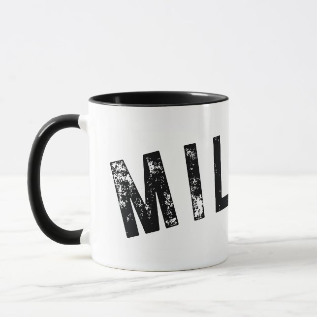 Milton MA Giant Rustic Print Mug (Gauche)
