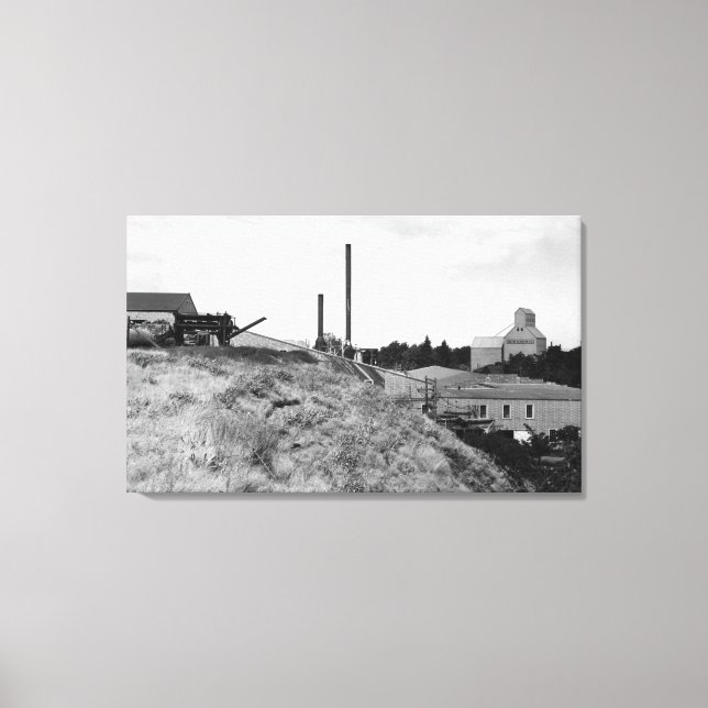 Milton, Oregon View of Town Elevator Photograph Canvas Print (Front)