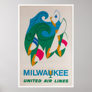 Milwaukee Art Travel Poster Vintage Home Print