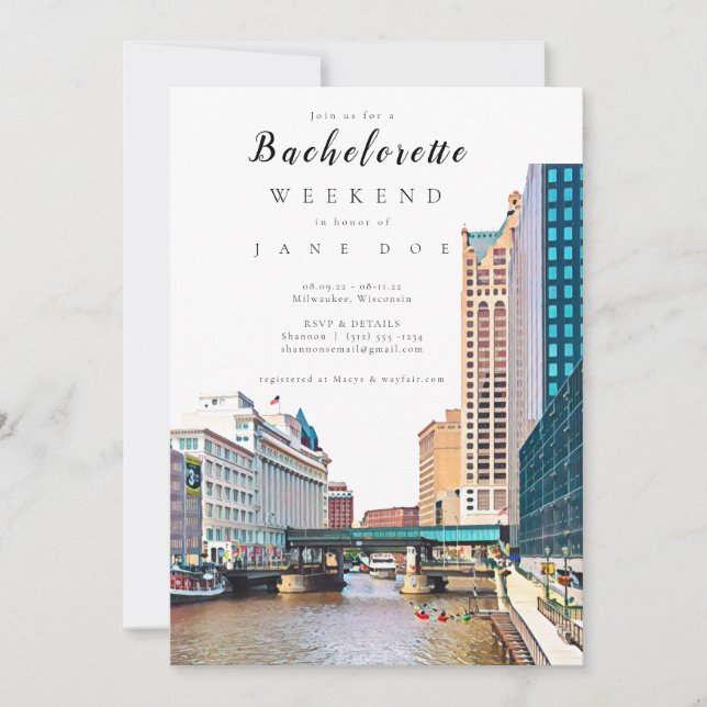 Milwaukee Bachelorette Party Invitation (Front)