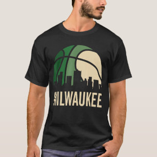 Milwaukee Basketball B-Ball City Retro City Sunset T-Shirt