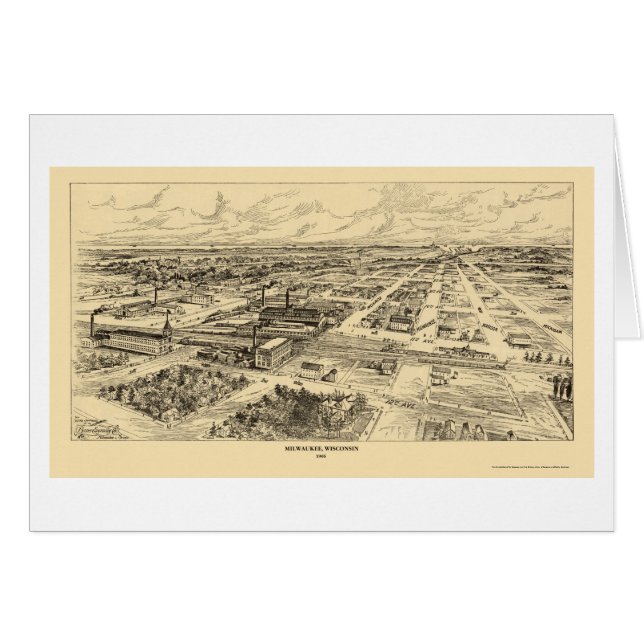 Milwaukee, carte panoramique de WI - 1906 (Devant horizontal)